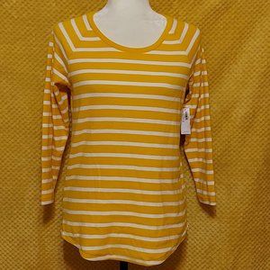 NWT Old Navy yellow Long sleeved striped top